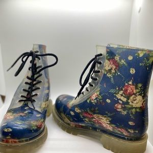 Dirty laundry size 8 clear floral boots
